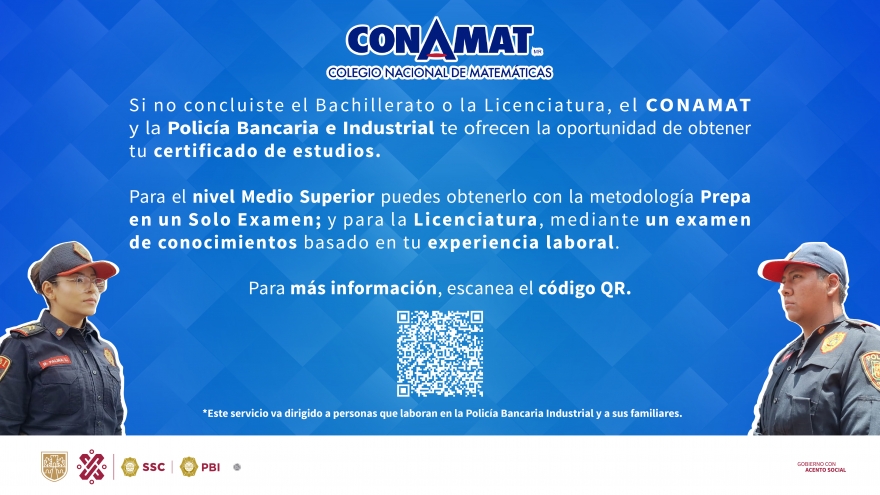 Certificación CONAMAT para compañeras y compañeros PBI